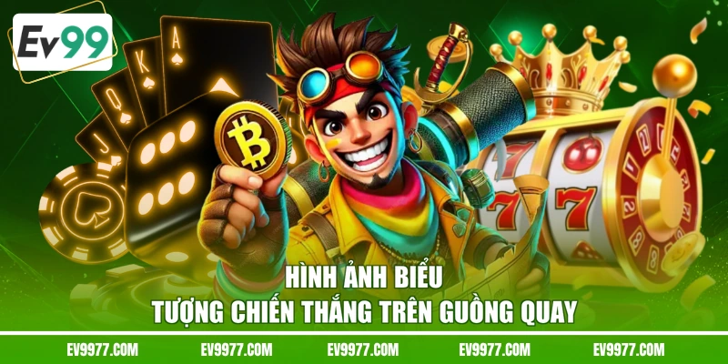 Hình ảnh biểu tượng chiến thắng trên guồng quay